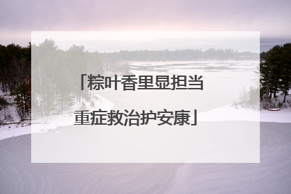 粽叶香里显担当 重症救治护安康